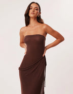 Mandy Wrap Maxi Dress - Chocolate by SNDYS - view 7