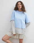 Blue Crush LS Tee - Light Blue/Polka Dot - Commonplace Essentials