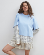 Blue Crush LS Tee - Light Blue/Polka Dot - Commonplace Essentials
