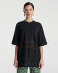 Lace Panel Tee - Black - Summi Summi