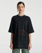 Lace Panel Tee - Black - Summi Summi