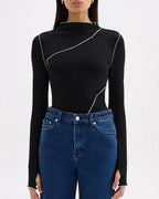 Aslan Long Sleeve Top - Black - Nude Lucy
