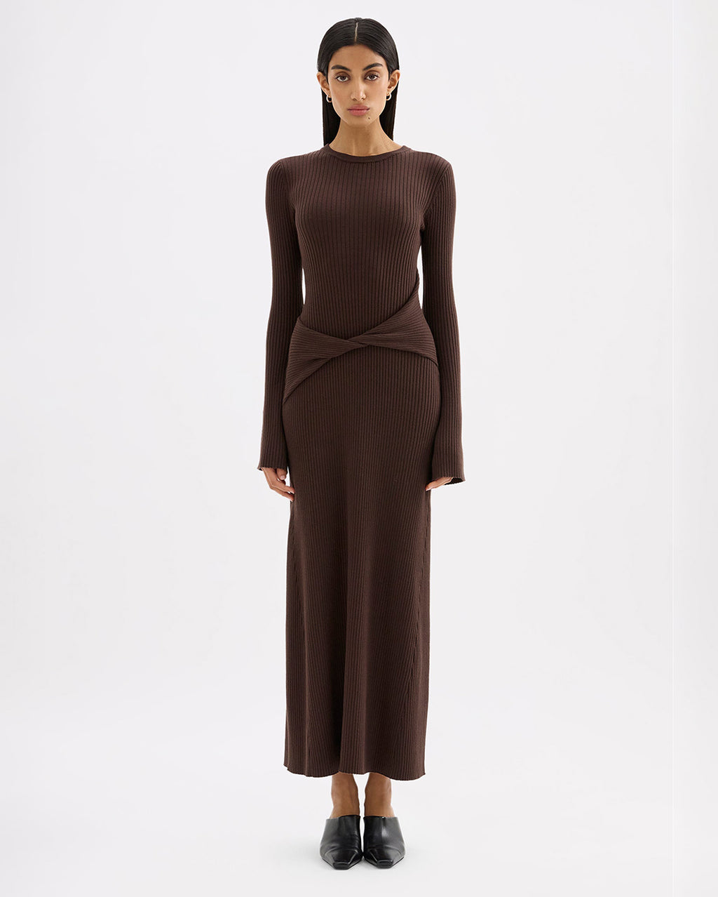 Cecile Knit Maxi Dress - Chocolate - Nude Lucy