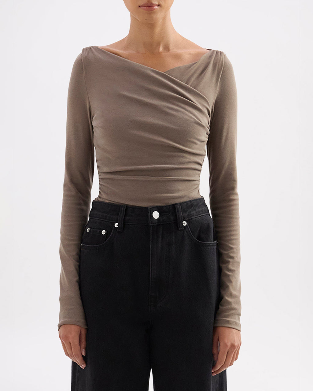 Daniya Long Sleeve Top - Truffle - Nude Lucy