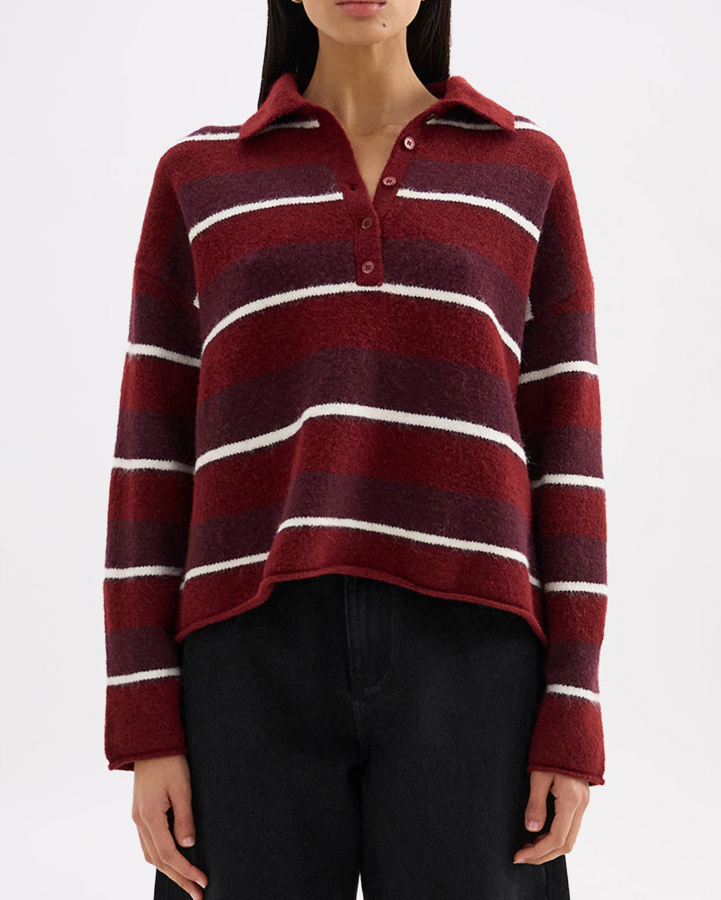 Maia Rugby Knit - Mulberry Stripe - Nude Lucy