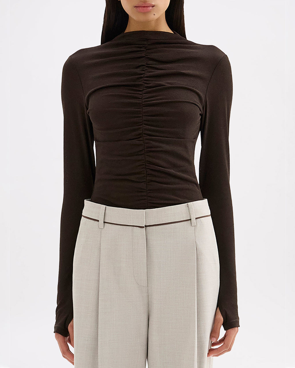 Marti Mesh Top - Espresso - Nude Lucy