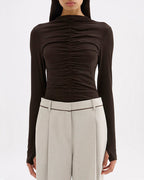 Marti Mesh Top - Espresso - Nude Lucy