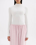 Mimi Long Sleeve Top - Salt - Nude Lucy