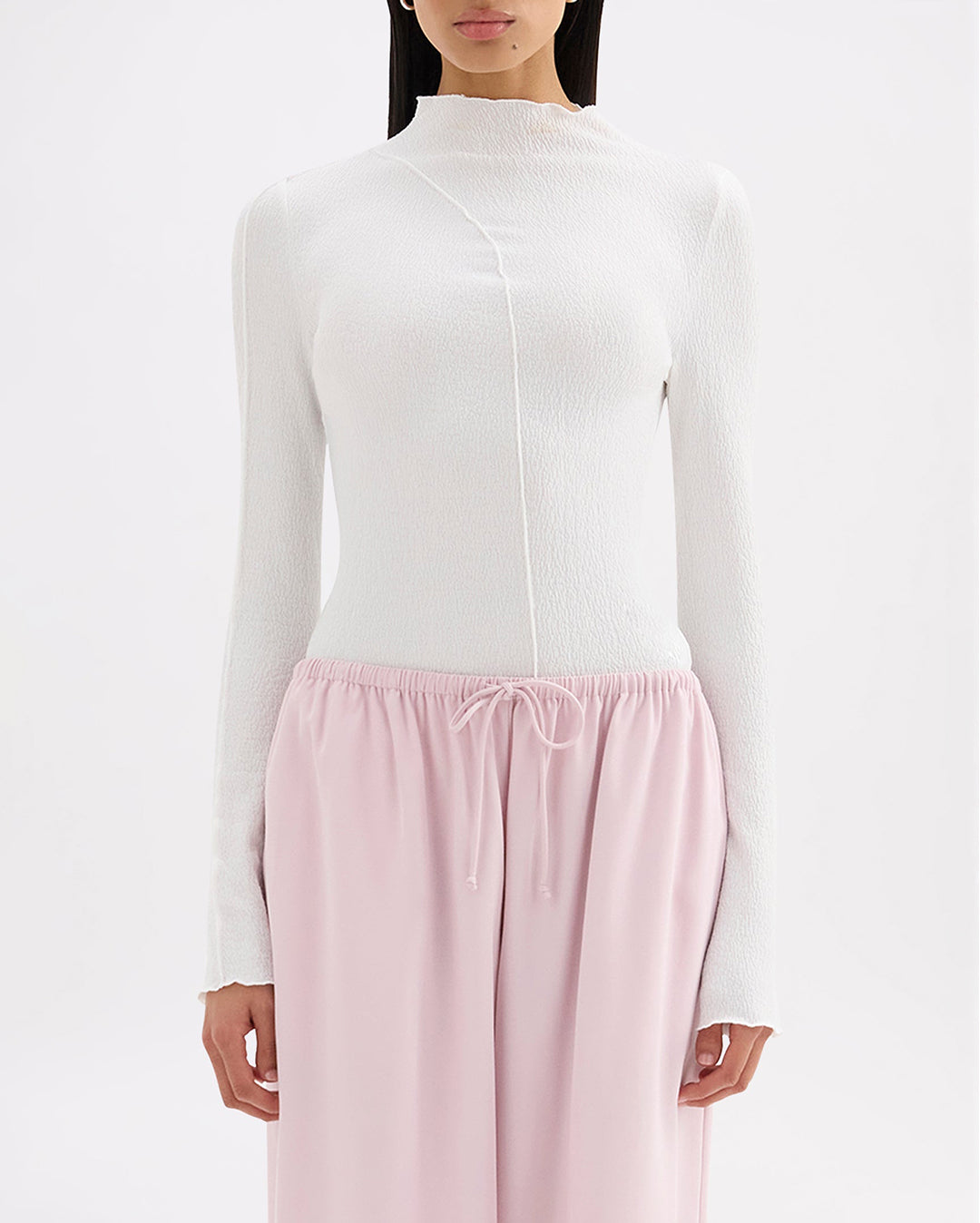 Mimi Long Sleeve Top - Salt - Nude Lucy