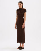 Lani Mesh Maxi Dress - Chocolate - Nude Lucy