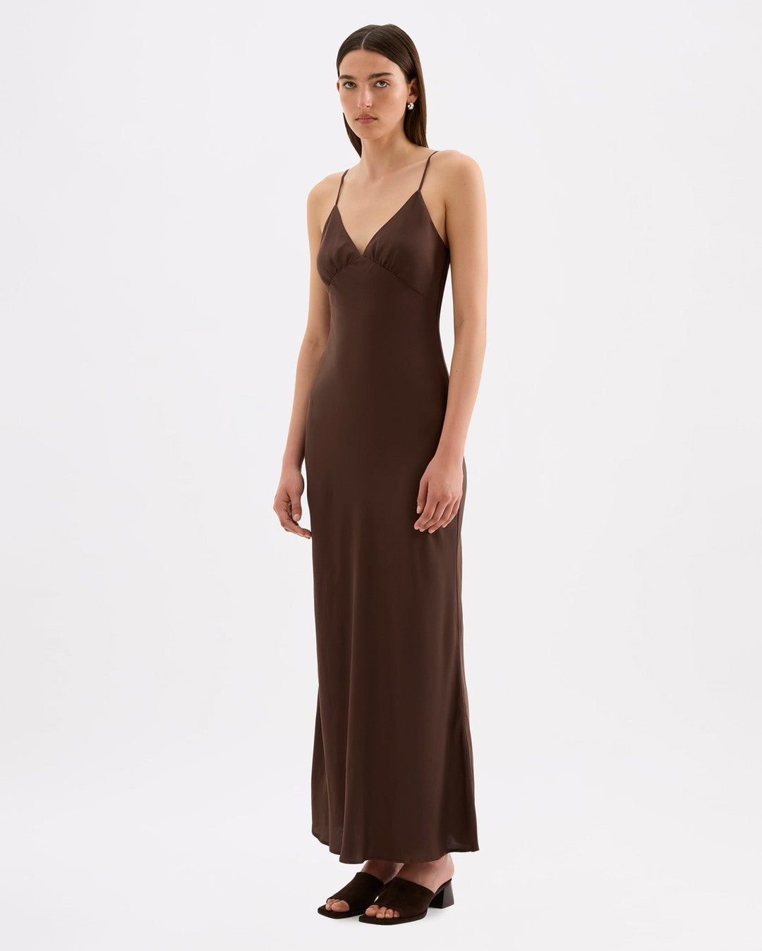 Tilly Tencel Slip Dress - Chocolate - Nude Lucy