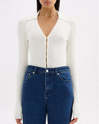 Odette Knit Top - Salt - Nude Lucy