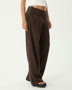 Sofia Mae - Hemp Wide Leg Pant - Coffee - Afends