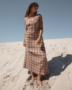 Tully Mirage - Hemp Seersucker Maxi Dress - Desert Check - Afends
