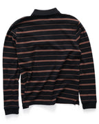 Stripe Long Sleeve Polo - Brown/Black - S-Double