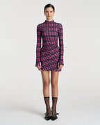 Long Sleeve Mini A-Line Dress - Azalea Plaid - Summi Summi