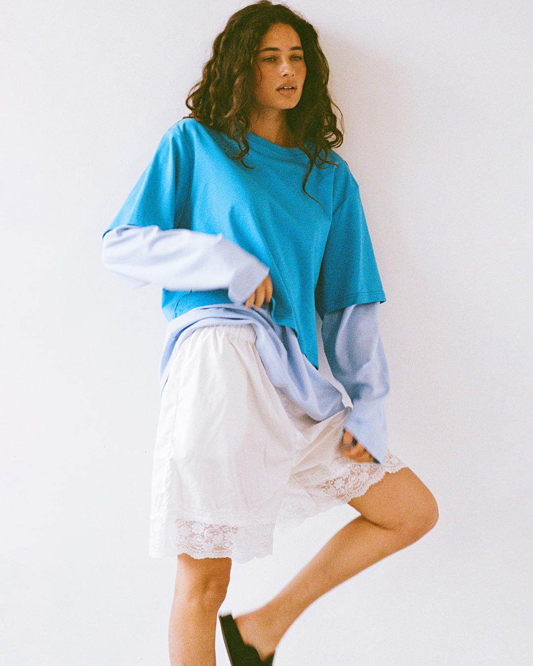 Blue Crush LS Tee - Bright Blue - Commonplace Essentials