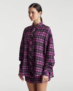 Plaid Long Sleeve Shirt - Azalea Plaid - Summi Summi