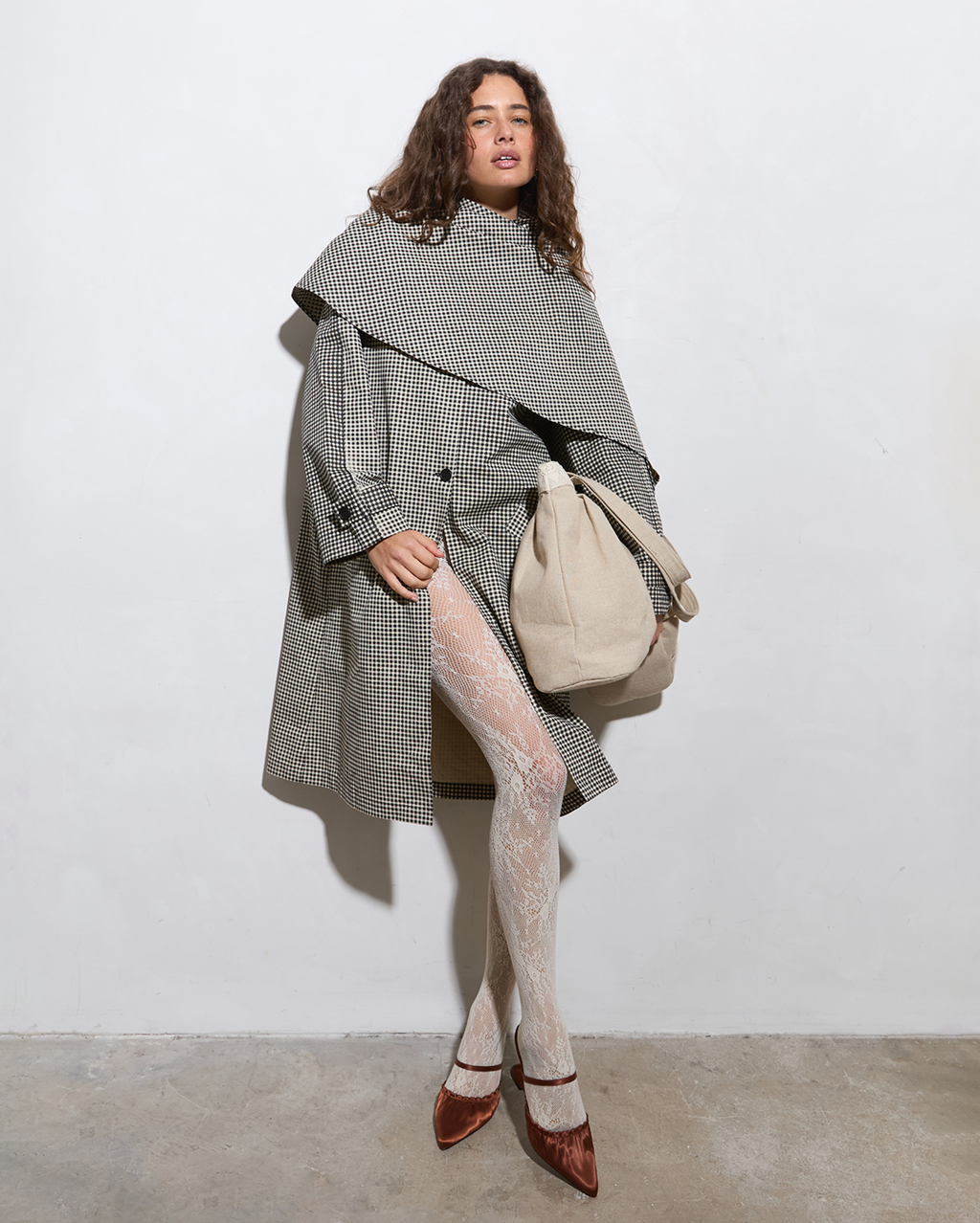 Lady Gingham Trench - Black/White - Commonplace Essentials