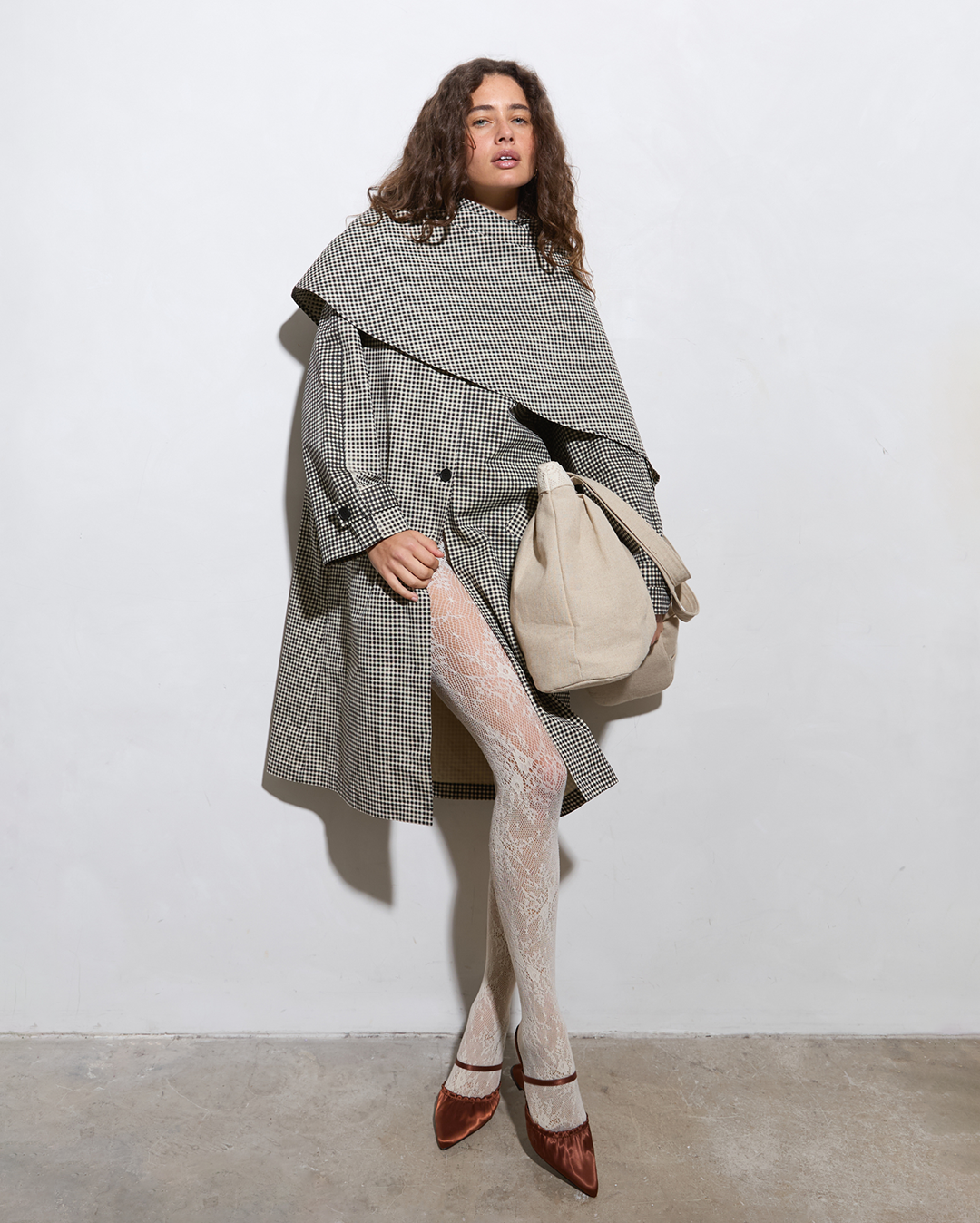 Lady Gingham Trench - Black/White - Commonplace Essentials