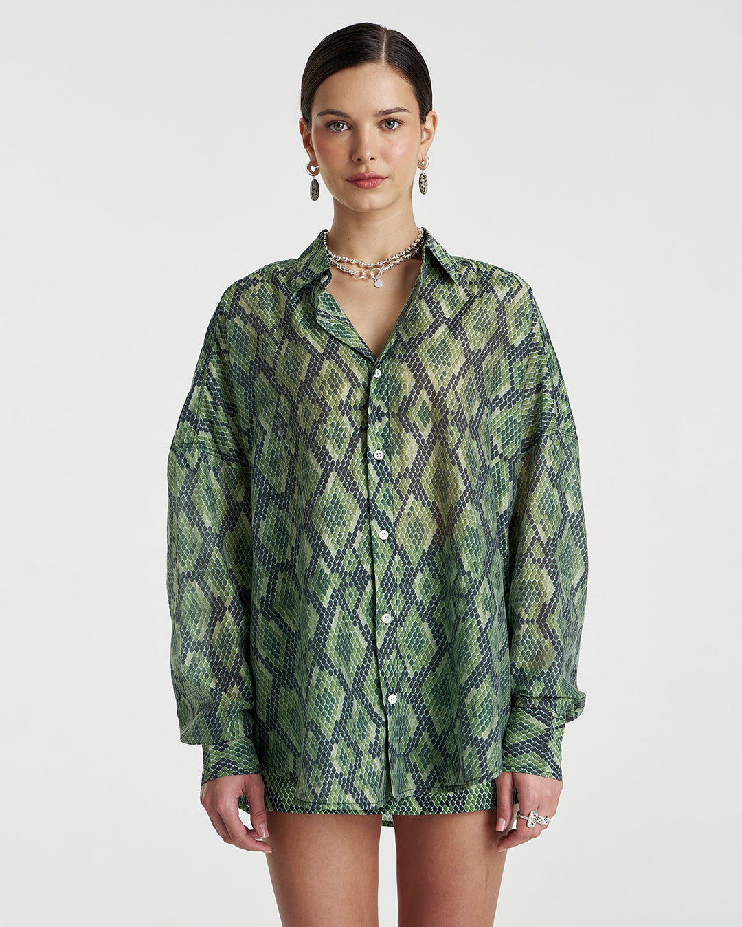 Sheer Long Sleeve Shirt - Viper - Summi Summi