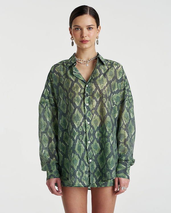 Sheer Long Sleeve Shirt - Viper - Summi Summi