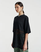 Lace Panel Tee - Black - Summi Summi