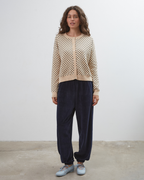 Dawn Cotton Cardigan - Beige Polka Dot - Commonplace Essentials