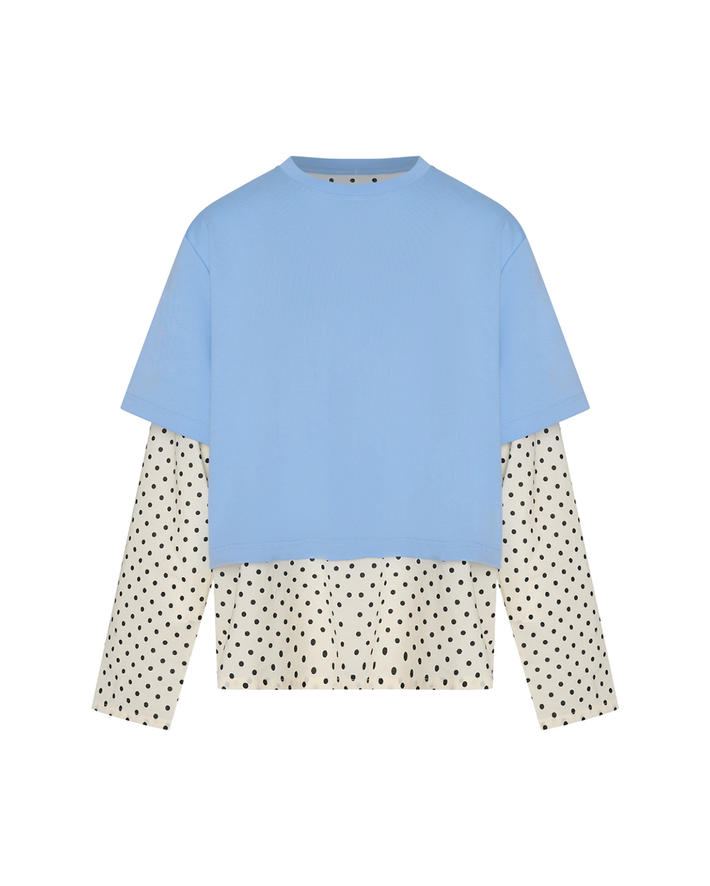 Blue Crush LS Tee - Light Blue/Polka Dot - Commonplace Essentials