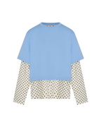 Blue Crush LS Tee - Light Blue/Polka Dot - Commonplace Essentials