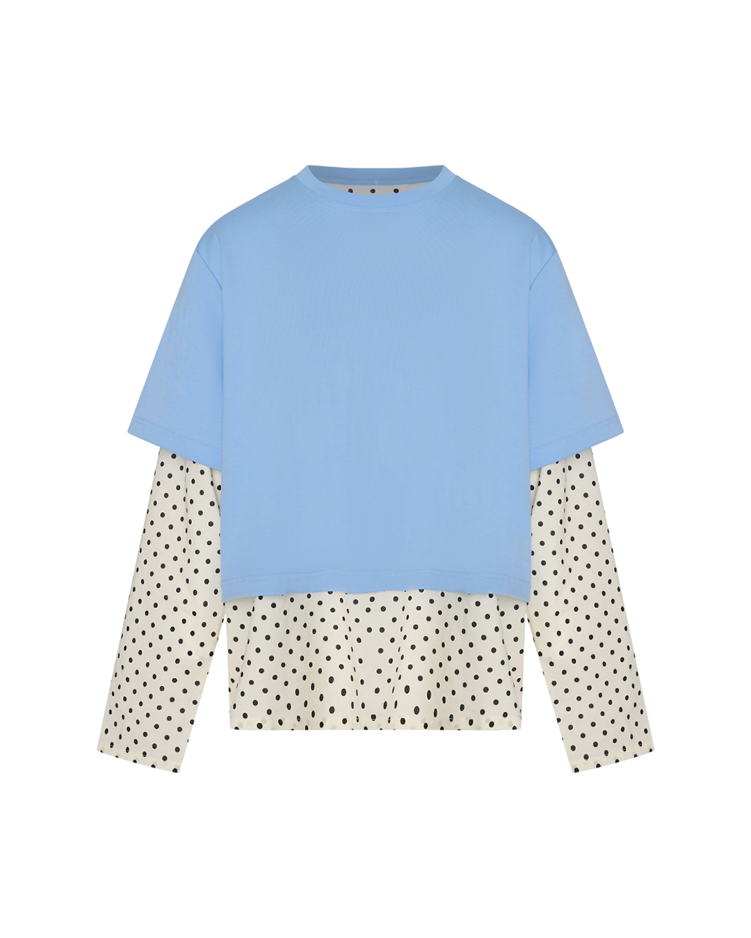 Blue Crush LS Tee - Light Blue/Polka Dot - Commonplace Essentials