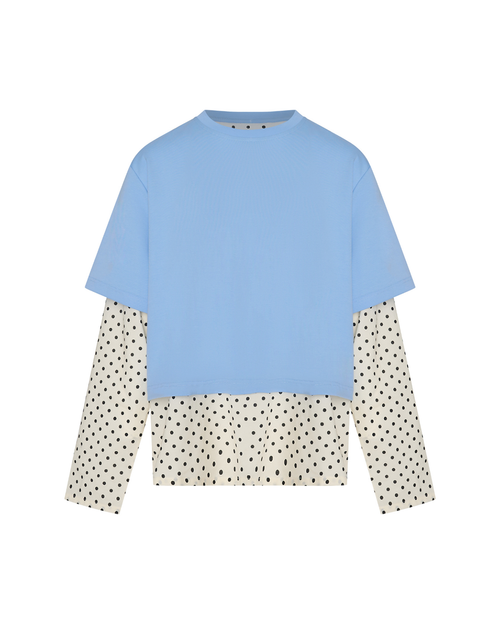 Blue Crush LS Tee - Light Blue/Polka Dot - Commonplace Essentials