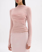 Aster Long Sleeve Mesh Top - Blush - Nude Lucy