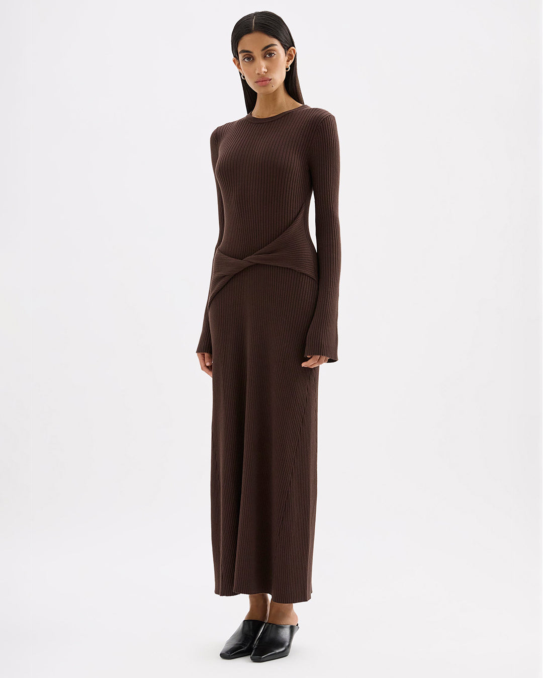 Cecile Knit Maxi Dress - Chocolate - Nude Lucy