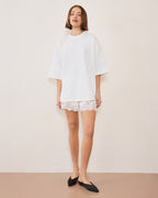 Chroma 3/4 Sleeve Tee - White - Commonplace Essentials