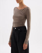 Daniya Long Sleeve Top - Truffle - Nude Lucy