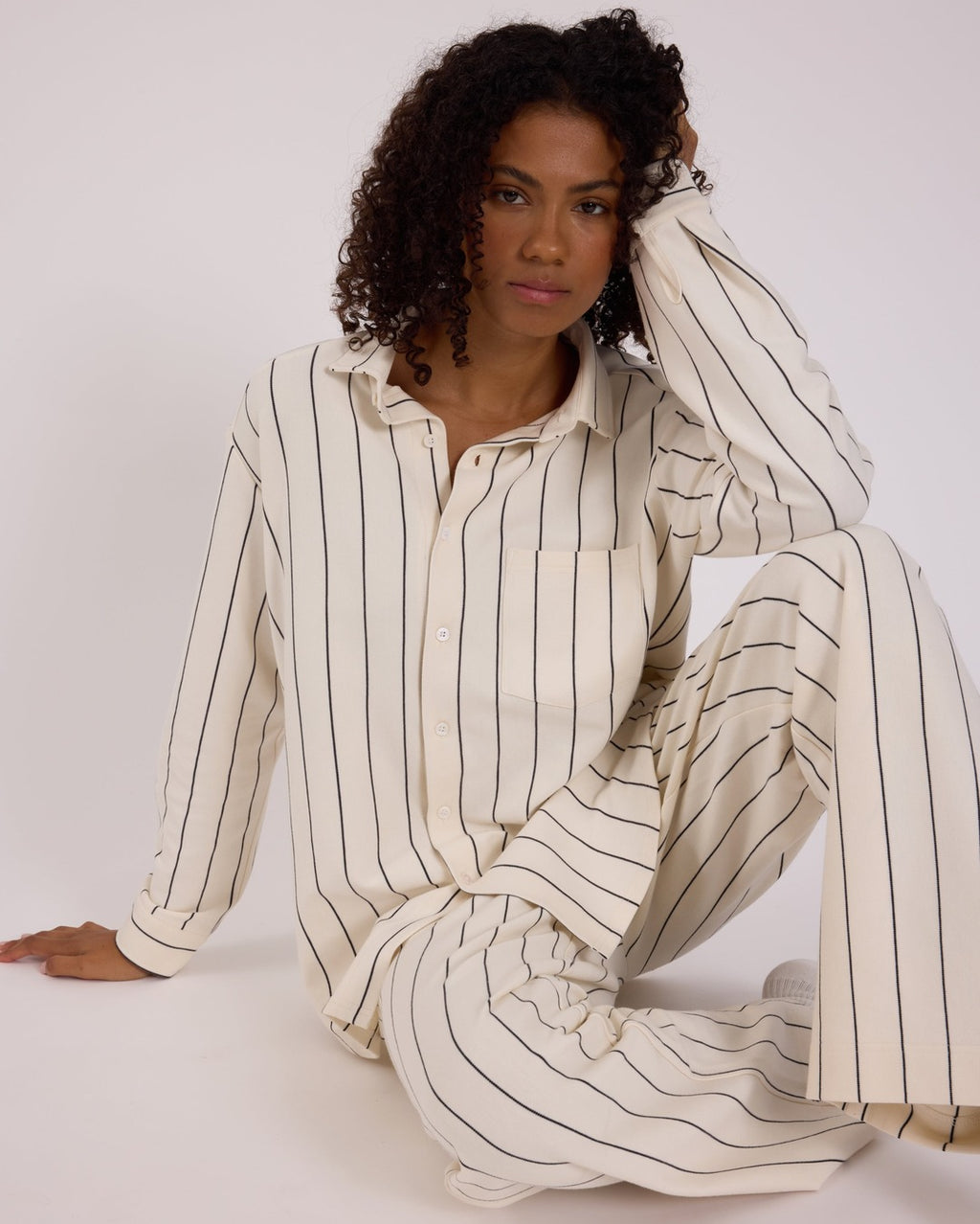 Long Sleeve Sleep Shirt - Snow - Hommey