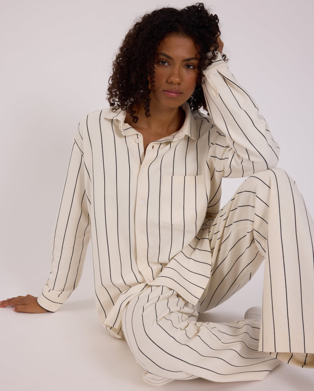 Long Sleeve Sleep Shirt - Snow - Hommey