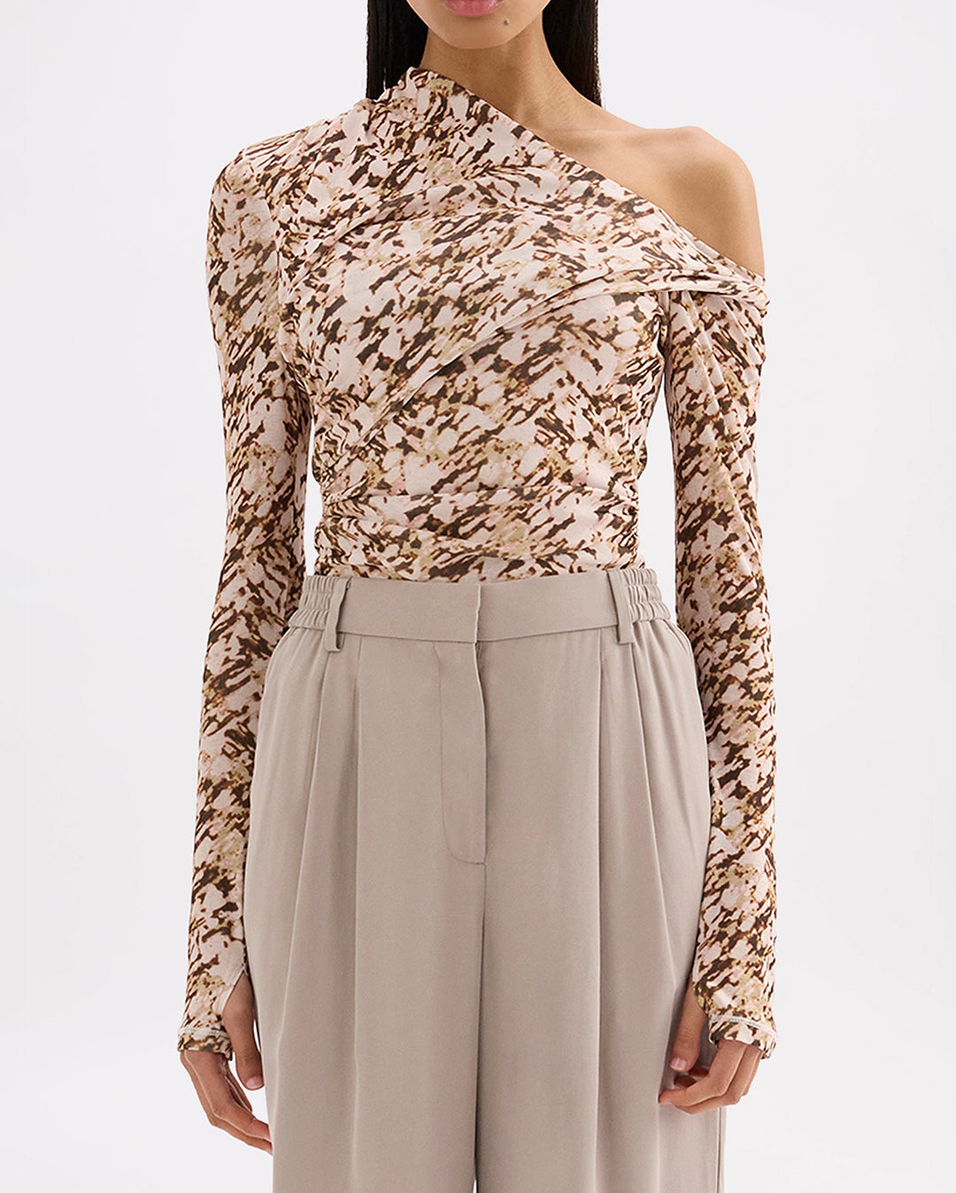 Liora Long Sleeve Mesh Top - Liora - Nude Lucy