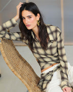 Eloise Wrap Shirt - Check by Madison the Label - view 3
