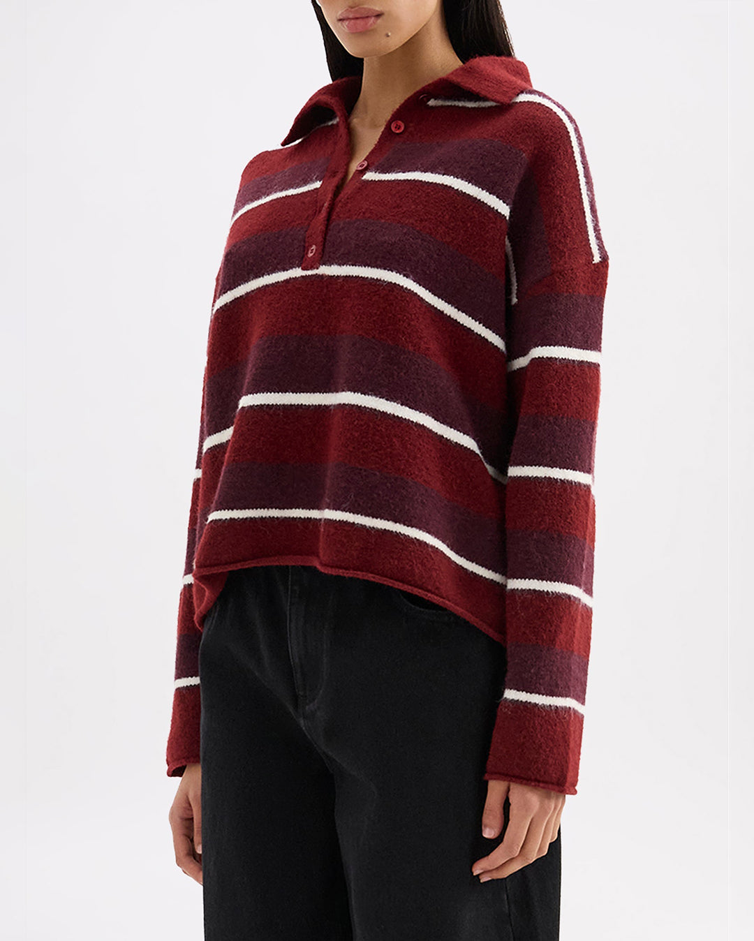 Maia Rugby Knit - Mulberry Stripe - Nude Lucy