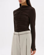 Marti Mesh Top - Espresso - Nude Lucy