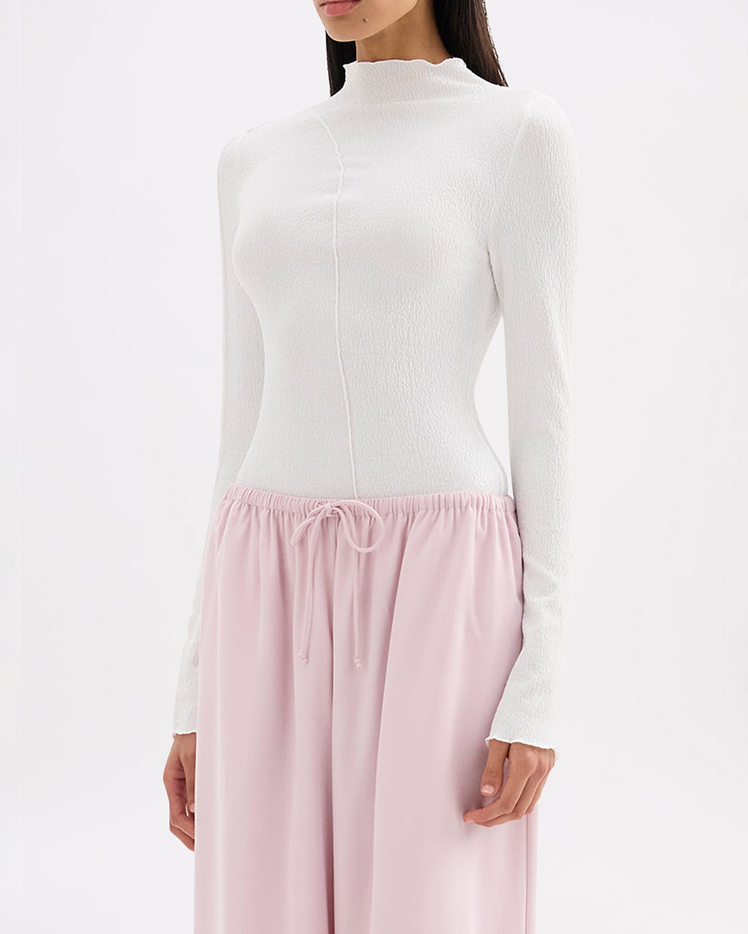 Mimi Long Sleeve Top - Salt - Nude Lucy