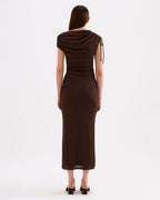 Lani Mesh Maxi Dress - Chocolate - Nude Lucy