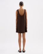 Nemi Linen Dress - Chocolate - Nude Lucy