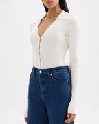 Odette Knit Top - Salt - Nude Lucy