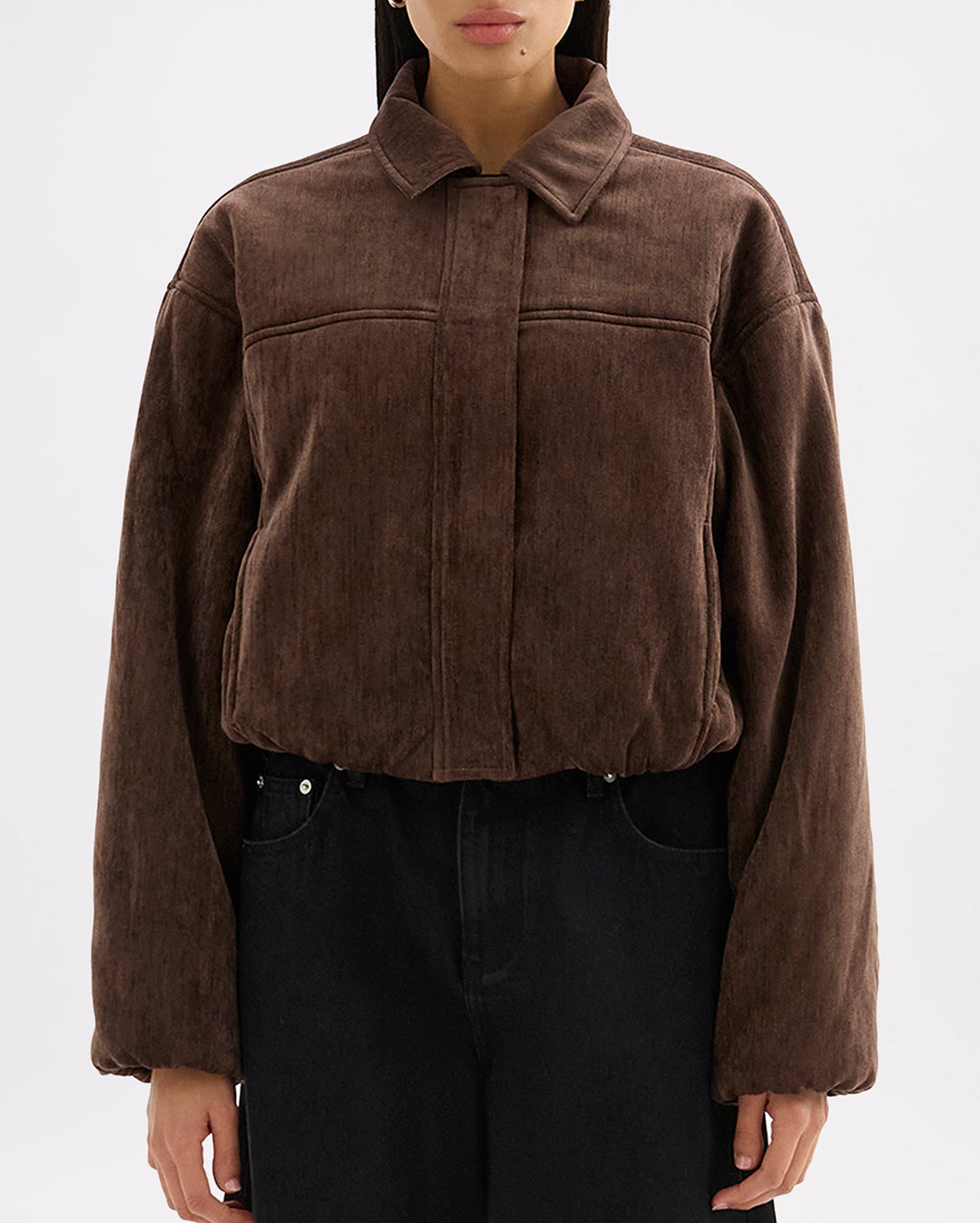 Sabina Bomber - Espresso - Nude Lucy