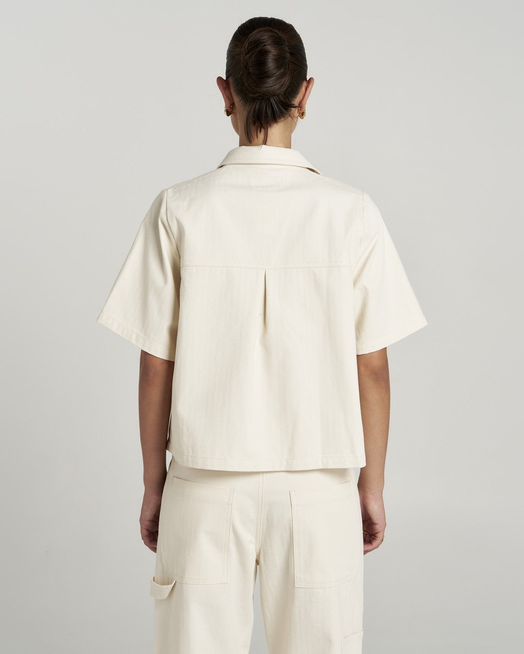 Carpenter Short Sleeve Shirt - Ecru - Summi Summi