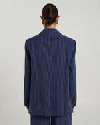 Oversized Blazer - Navy Pinstripe by Summi Summi - view 3