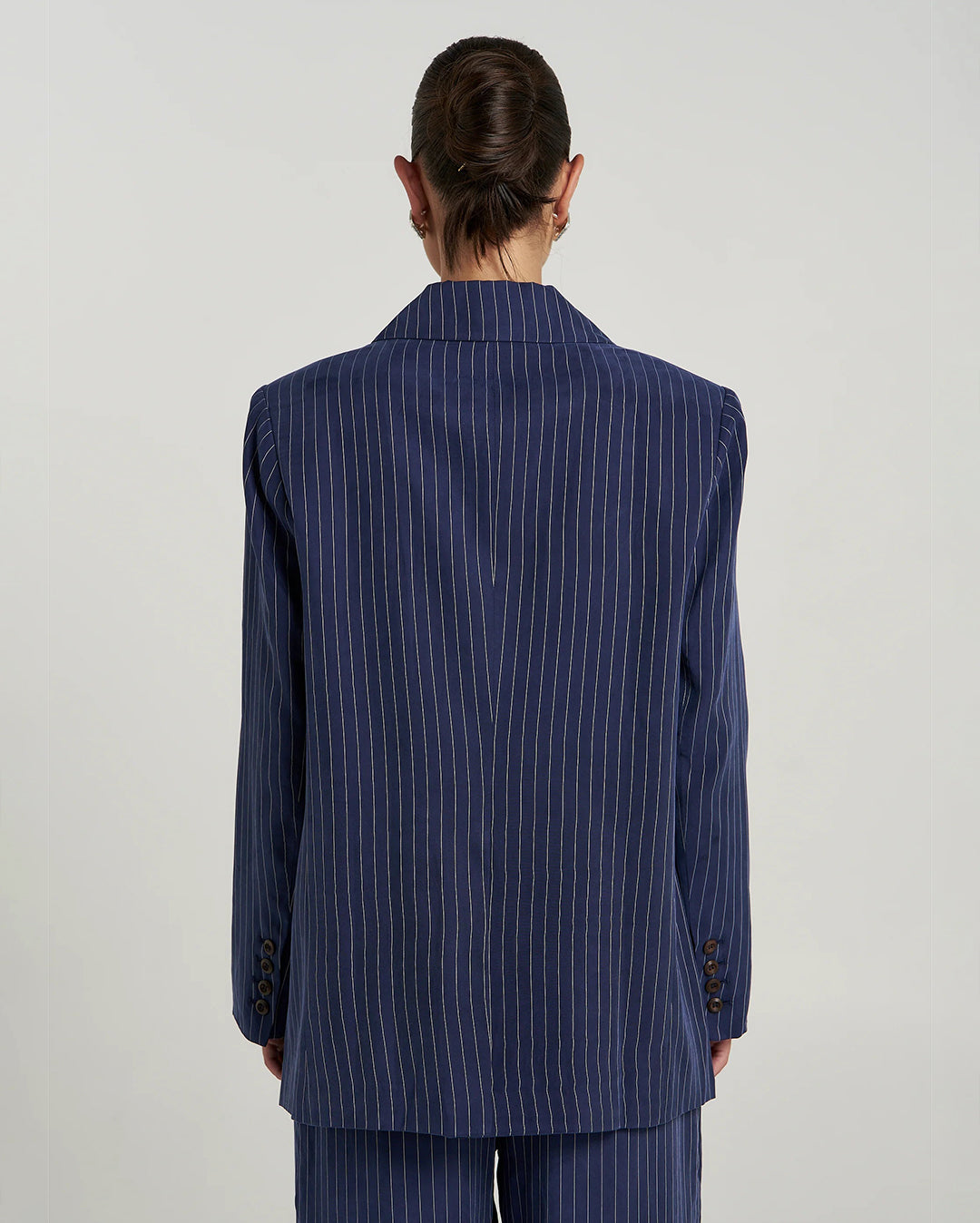 Oversized Blazer - Navy Pinstripe by Summi Summi - view 3